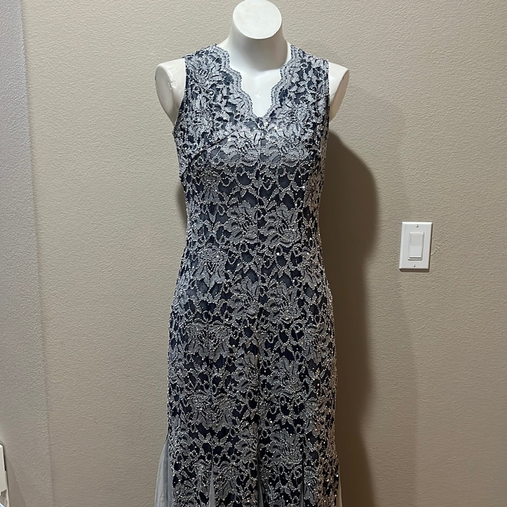 Candalite mermaid blue and gray sequin dress